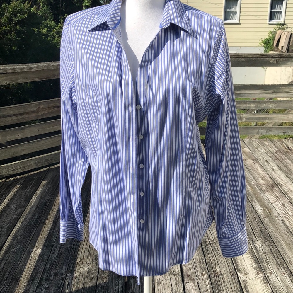 Brooks Brothers lilac stripe dress blouse. Size 14